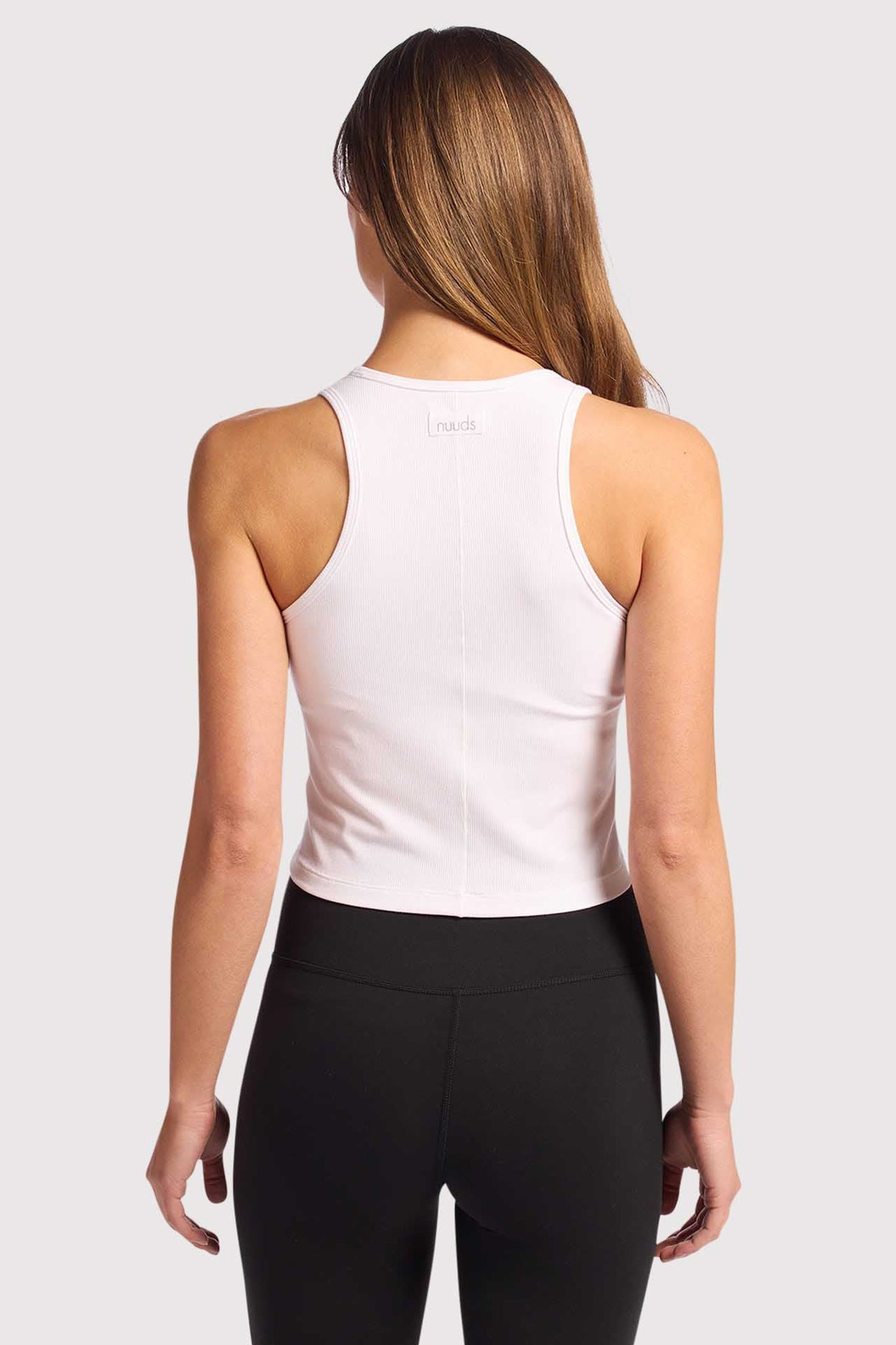 Sporty Rib Racer Tank | White