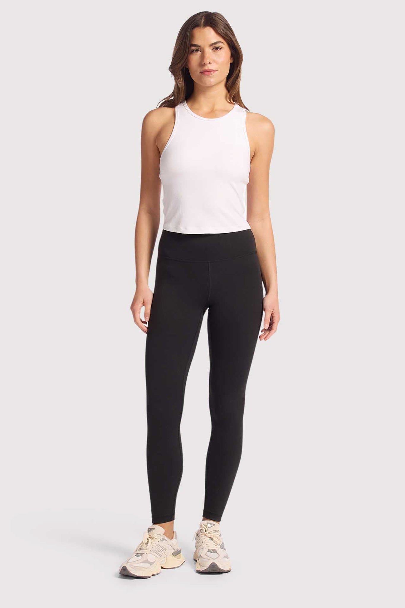 Sporty Rib Racer Tank | White