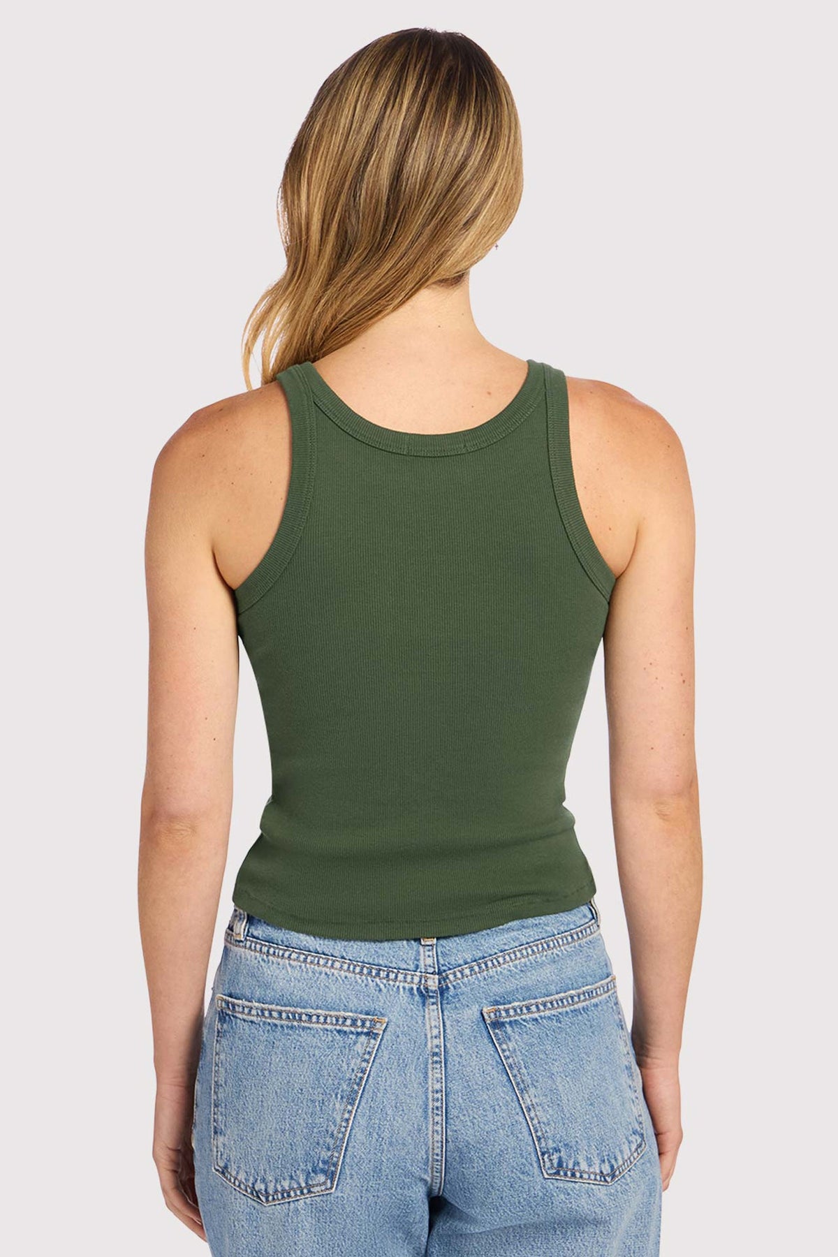 Essential Rib Tank | Darkest Olive