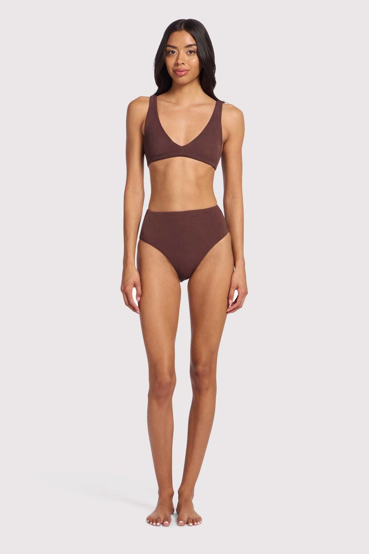 Plunge Bikini Top | Coffee