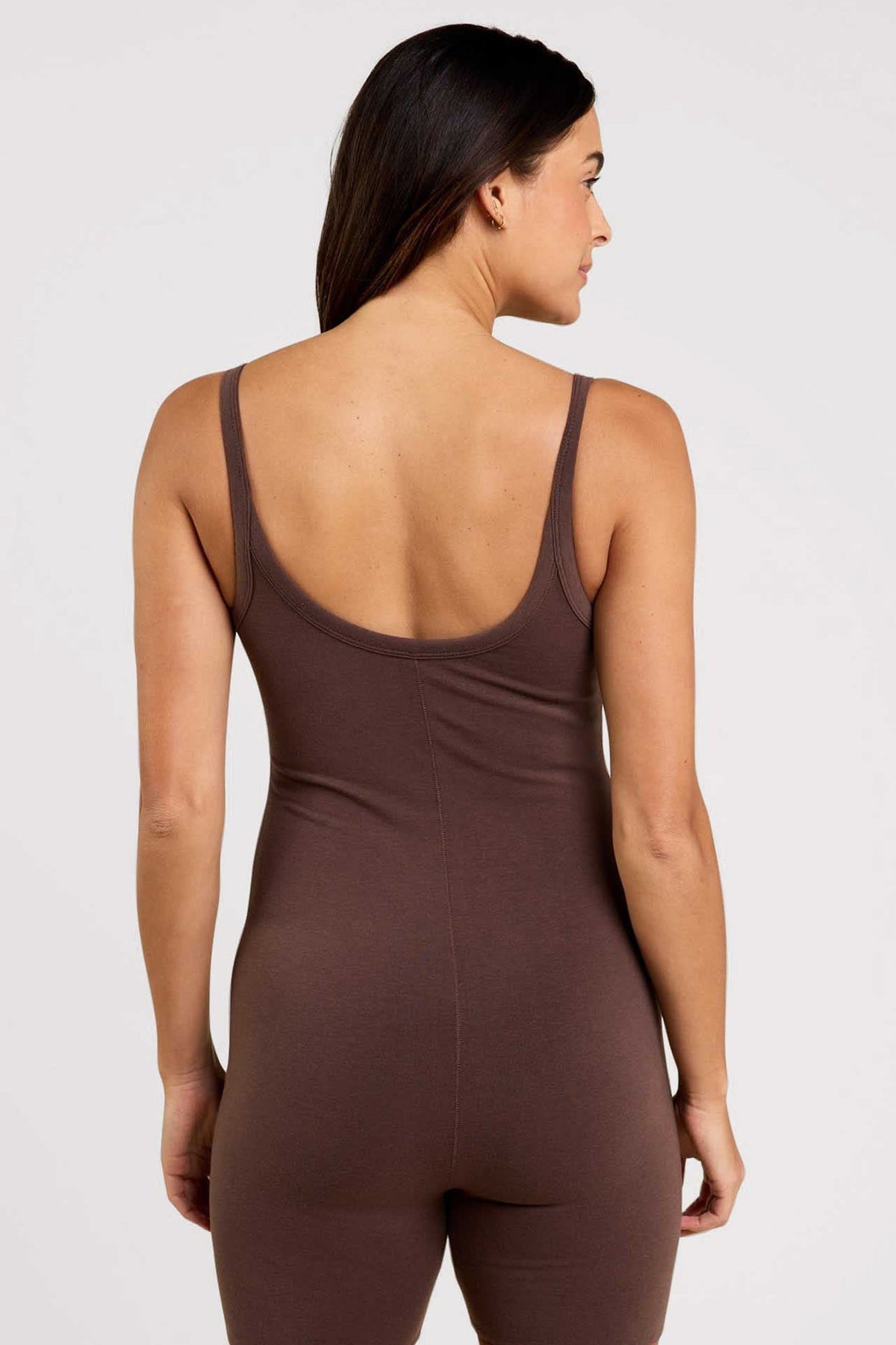 Cotton Stretch The Romper | Coffee
