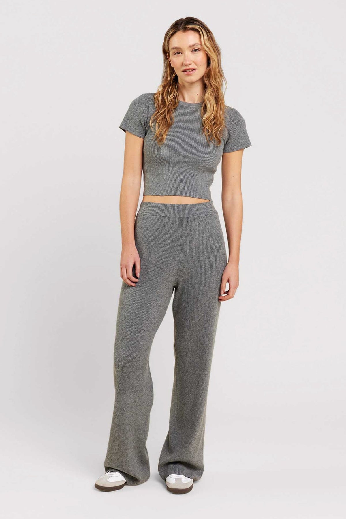Ribbed Sweater Wide Leg Pant