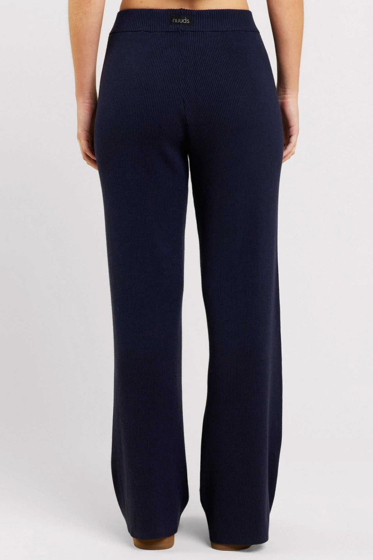 Ribbed Sweater Wide Leg Pant | Navy