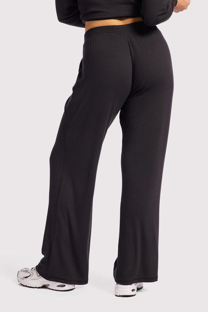 Slinky Rib Lounge Pant | Black