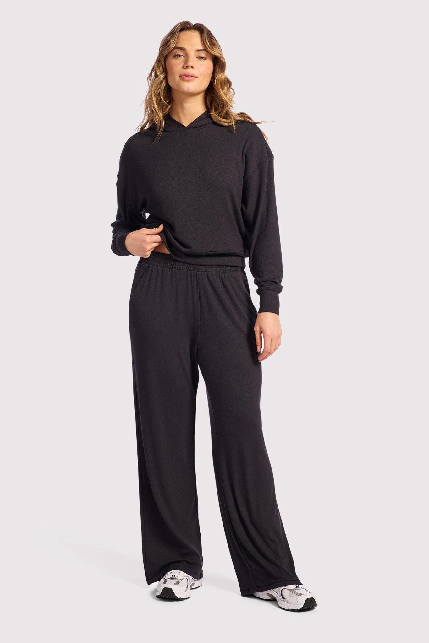 Slinky Rib Lounge Pant | Black