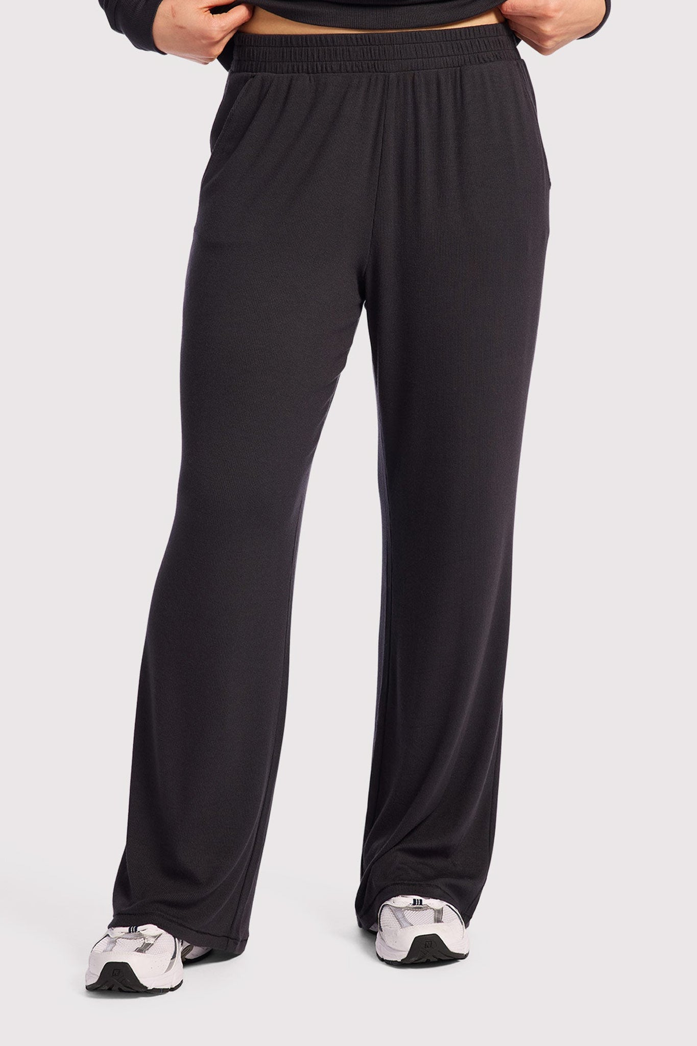 Slinky Rib Lounge Pant | Black