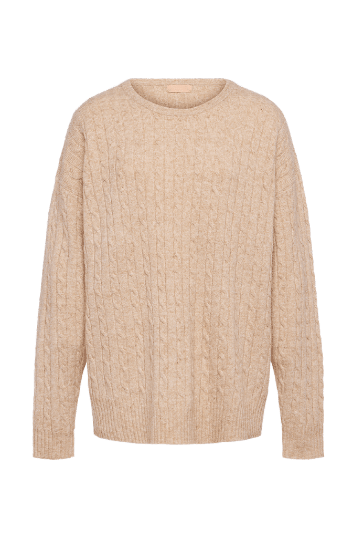 Cozy Knit Cable Crewneck Sweater | Heather Oat