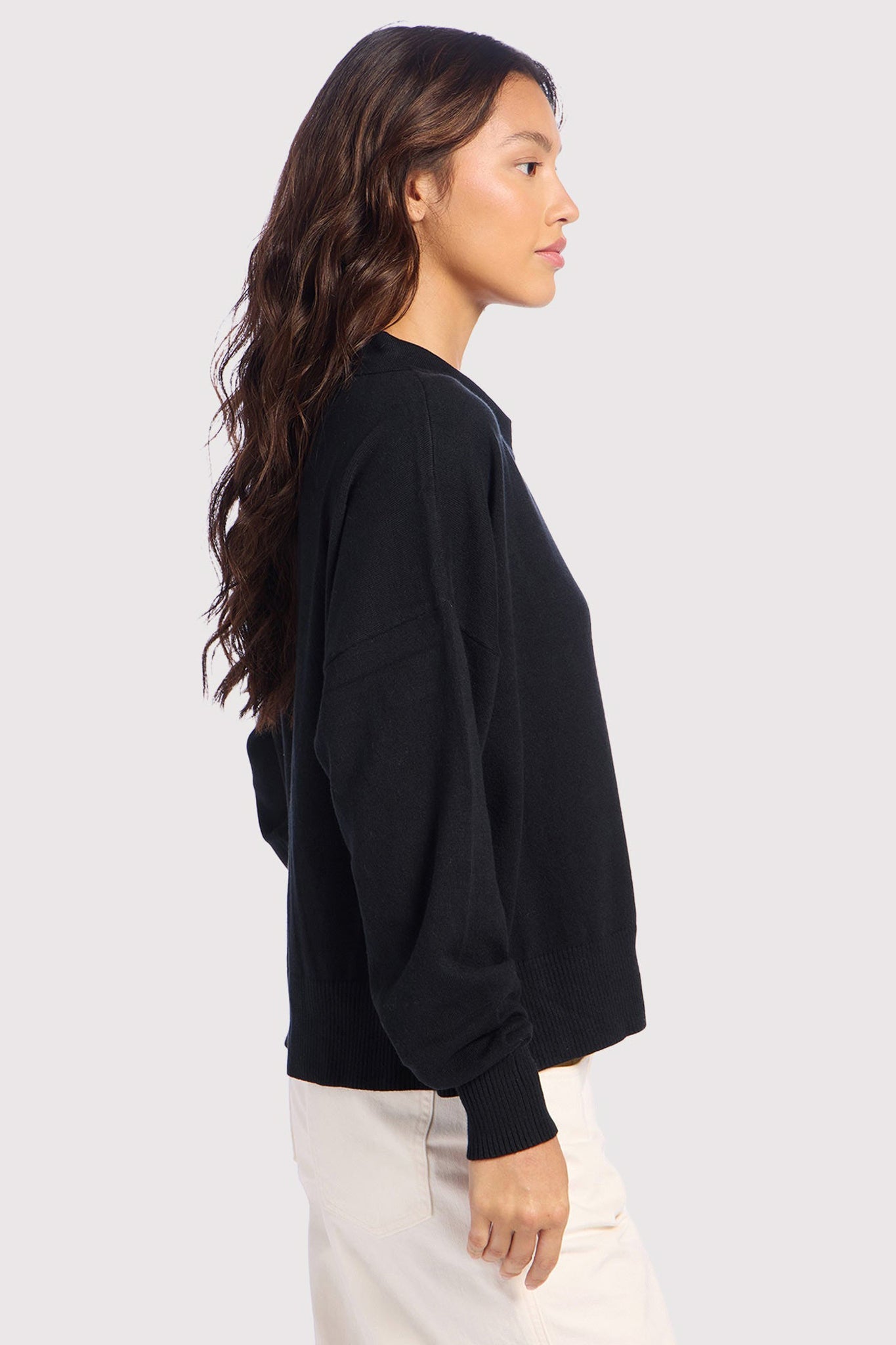 Luxe Knit Polo Sweater | Black
