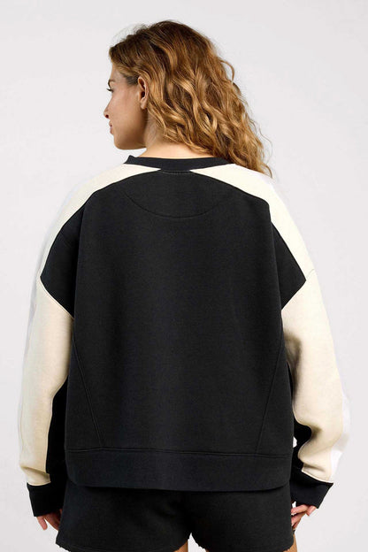 Vintage Fleece Sideline Crew | Black/Bone
