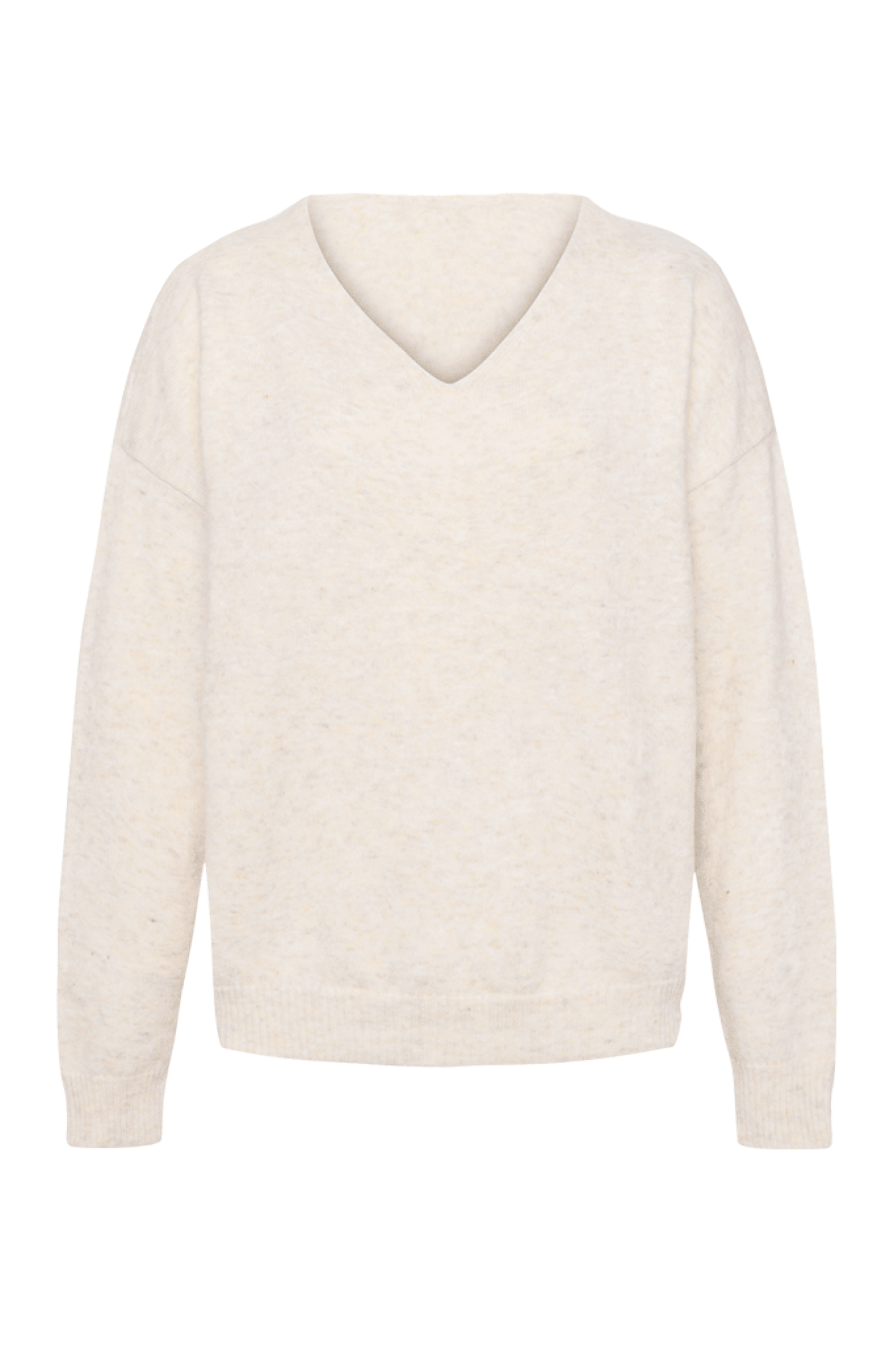 Cozy Knit V-Neck Sweater | Heather Bone