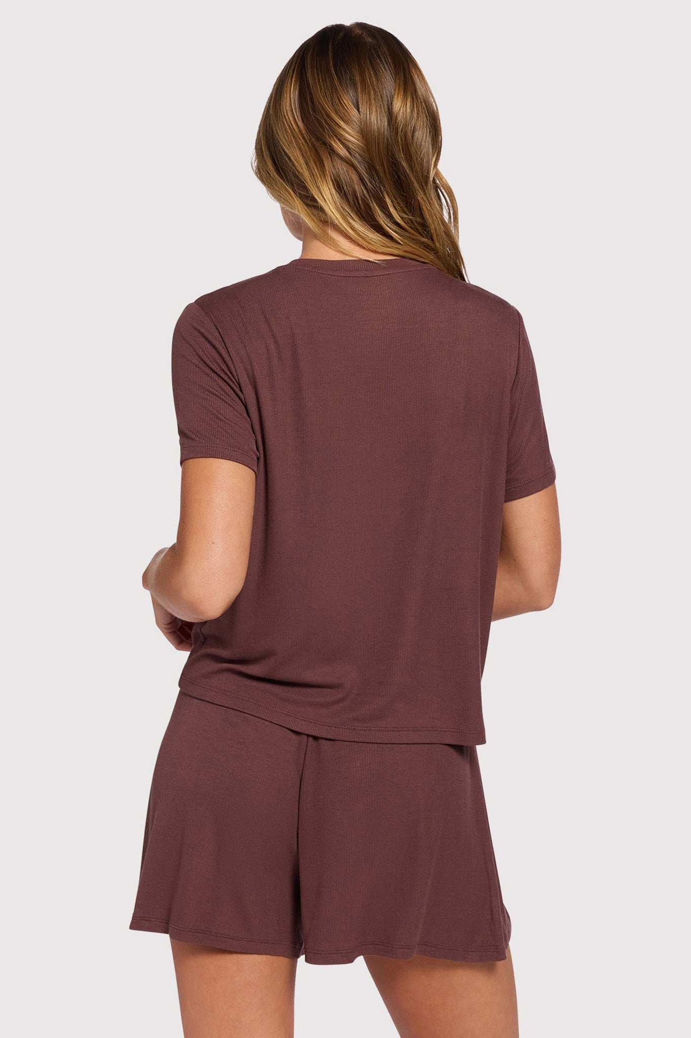 Ribbed Pajama Short Set | Coffee