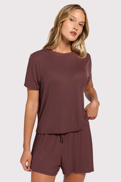 Ribbed Pajama Short Set | Coffee