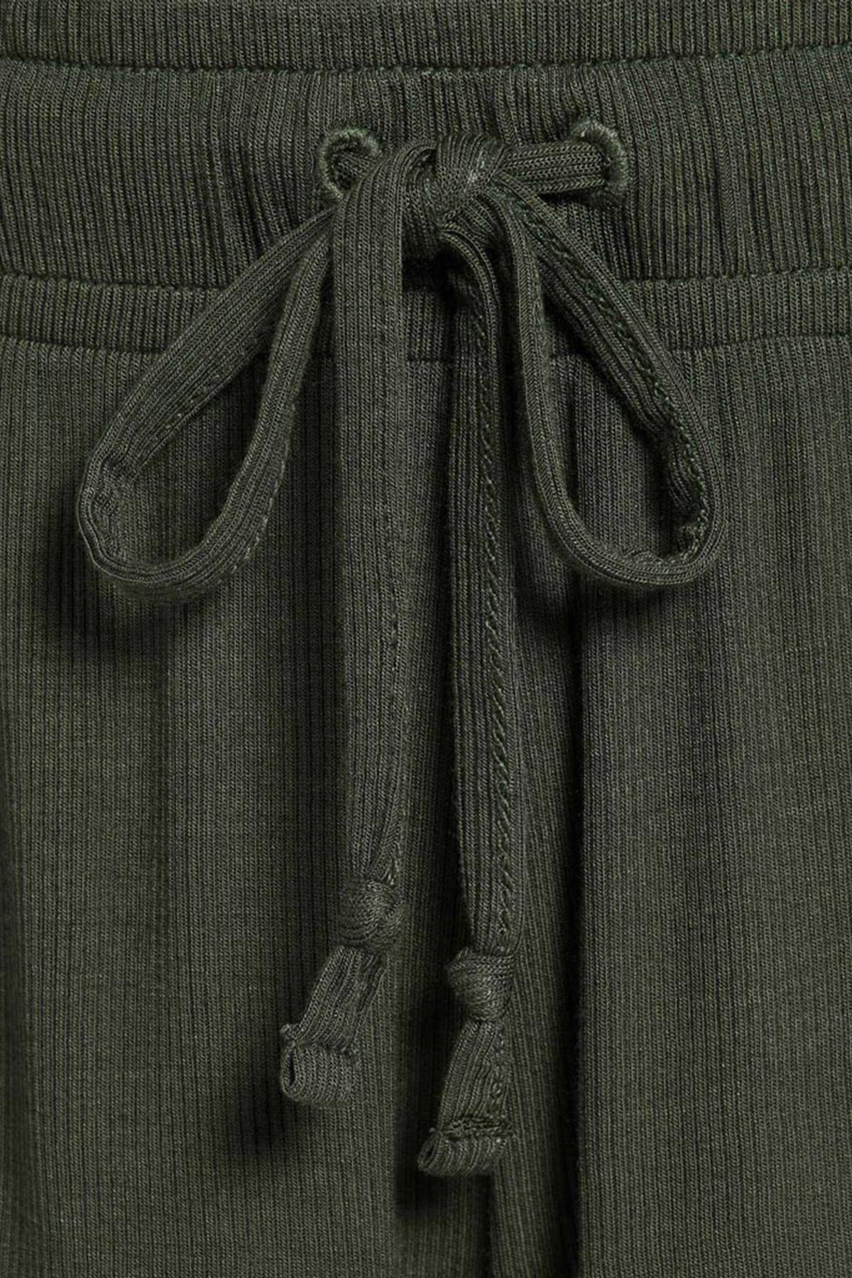 Ribbed Pajama Short Set | Darkest Olive