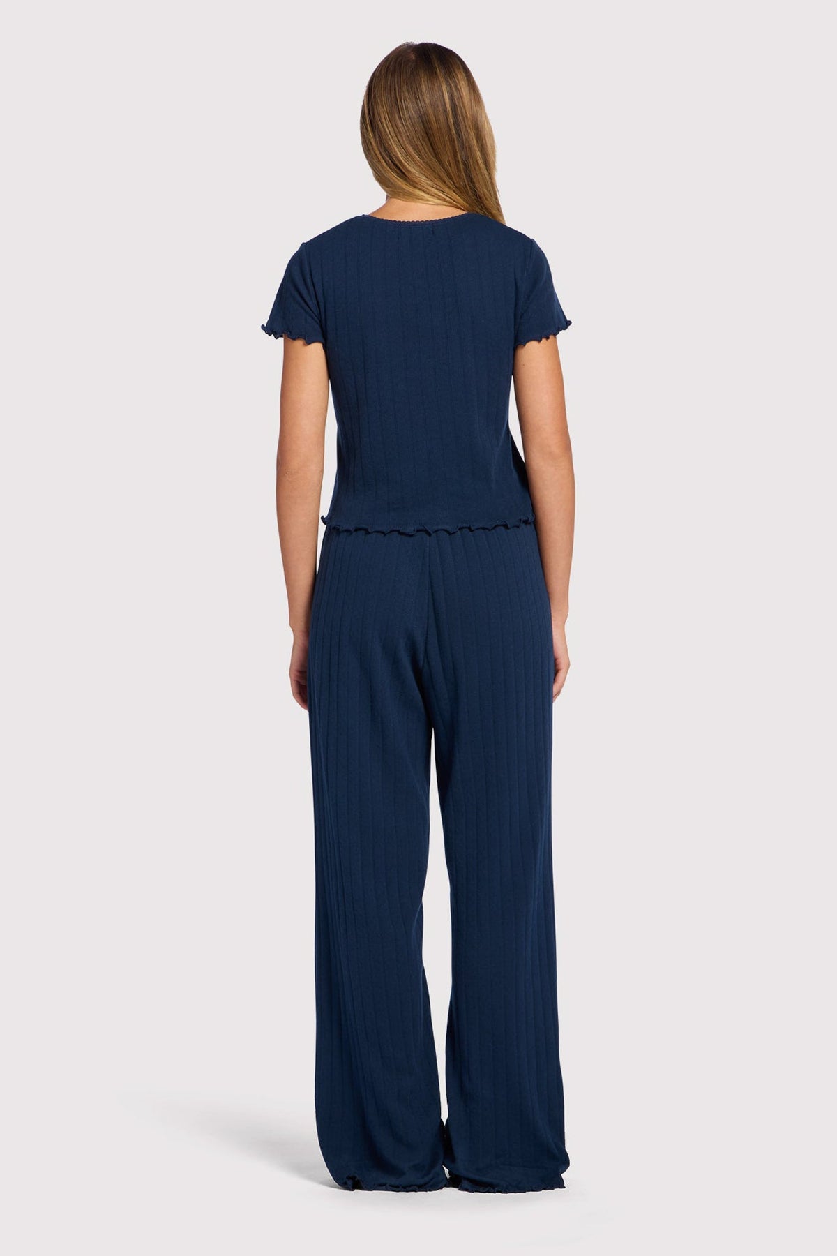 Pointelle Pajama Pant Set | Navy