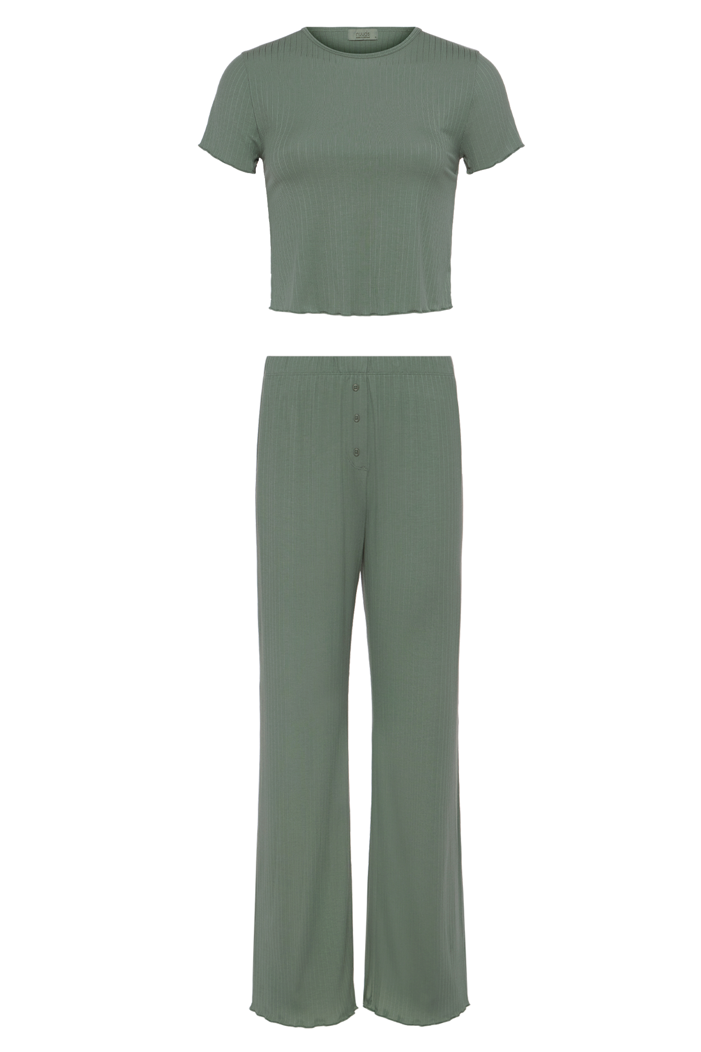 Mini Rib Pajama Set | Agave