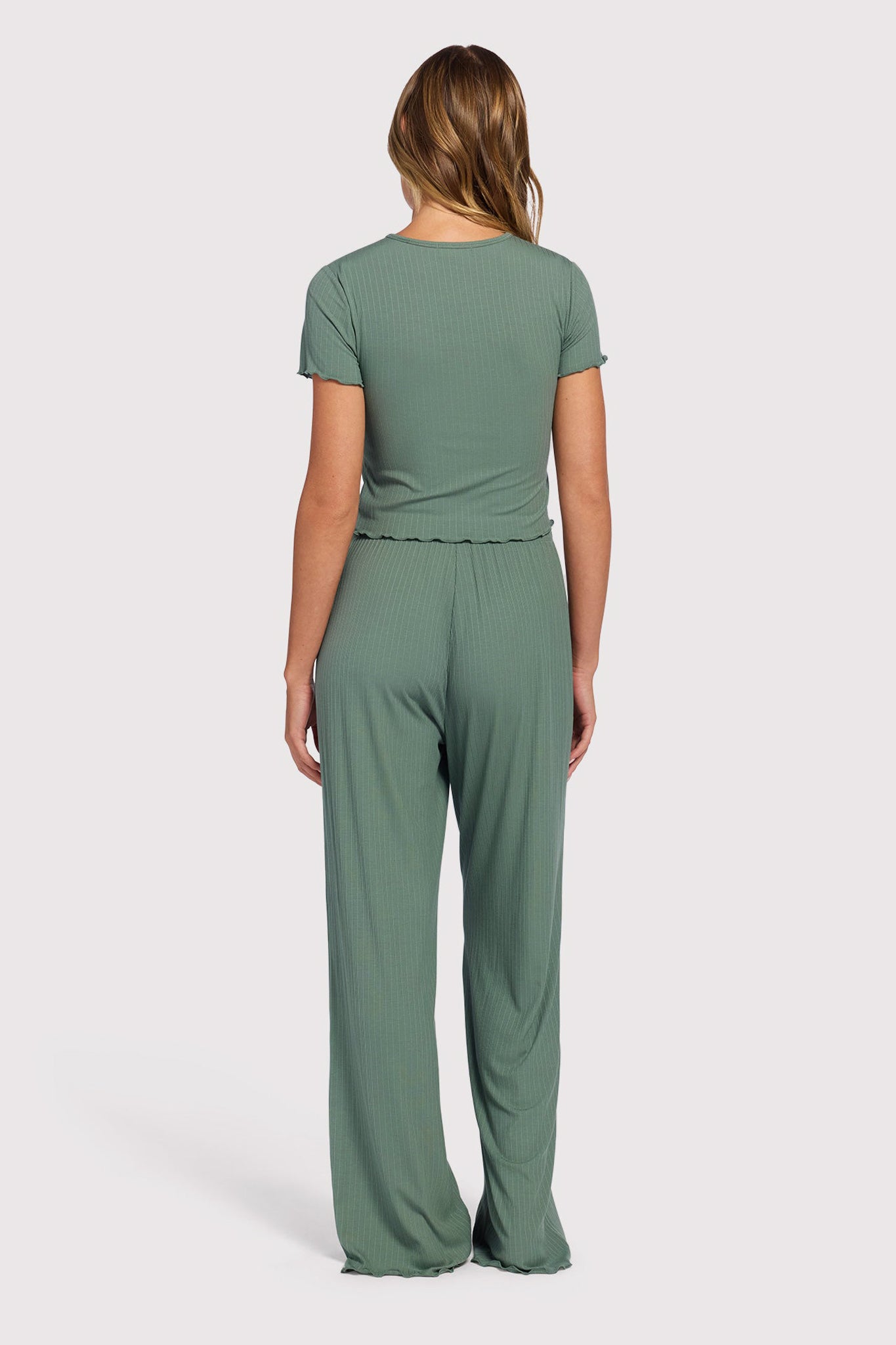 Mini Rib Pajama Set | Agave