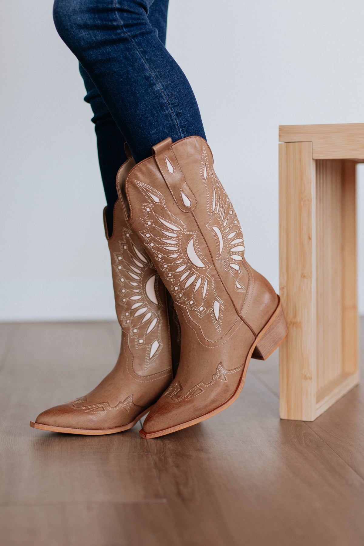 Someone Else's Problem Cowgirl Boots - Tan