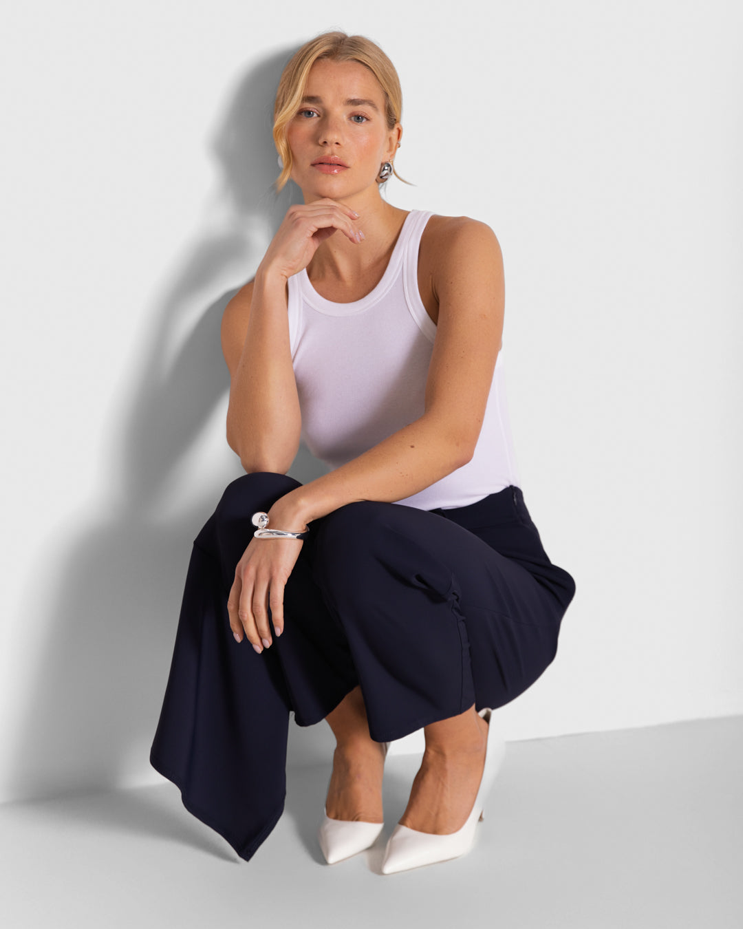Ophelia Asymmetric Wrap Trousers | Navy