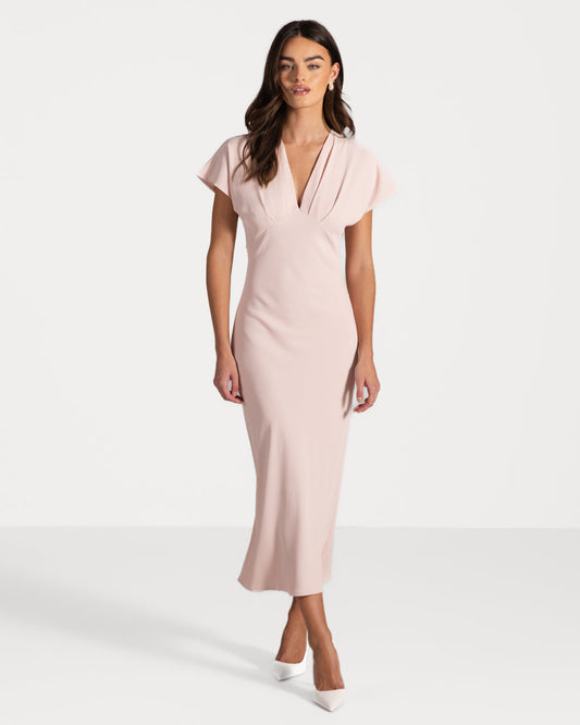 Juliette V Neck Dress | Dusty Pink