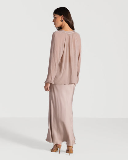 Jade Sheer Top | Dusty Pink