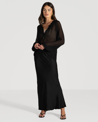 Jade Sheer Top | Black