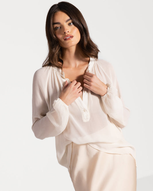 Jade Sheer Top | Ivory