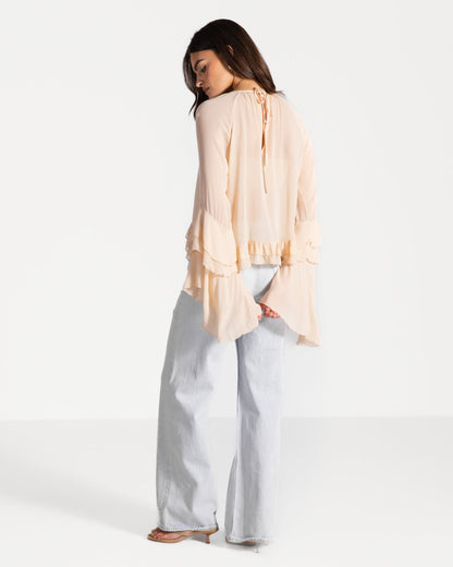 Blair Ruffle Blouse | Cream
