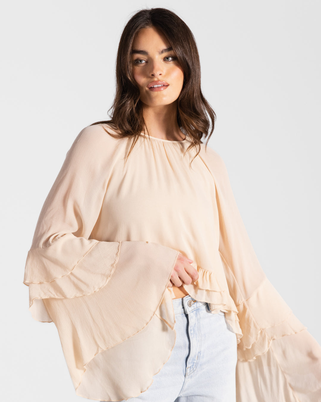 Blair Ruffle Blouse | Cream