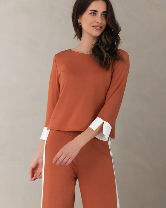 Bellamy Draped Top | Terracotta