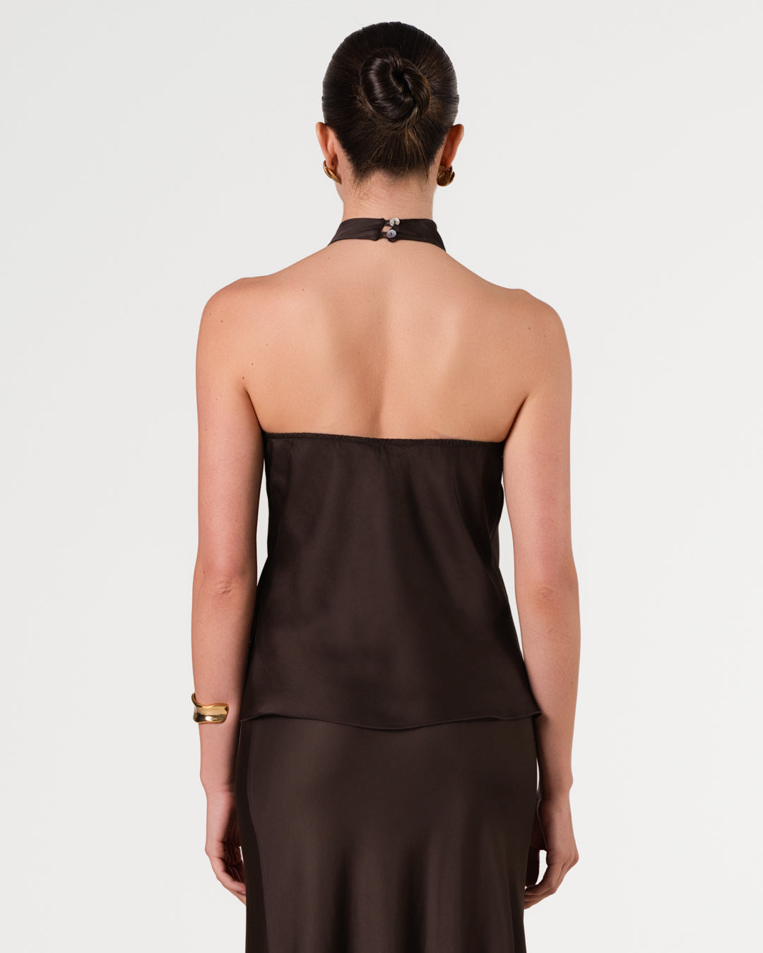 Carmen Backless Halterneck Top | Cocoa Soleil