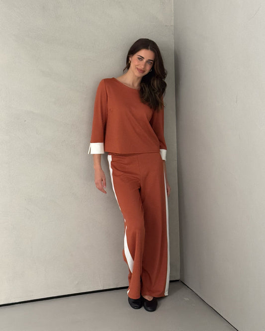 Bellamy Elastic Waist Trousers | Terracotta