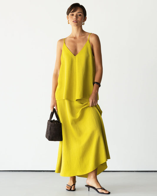 Willa Elastic Waist Skirt | Lime