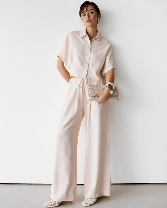 Serena Drawstring Trousers | Dusty Pink