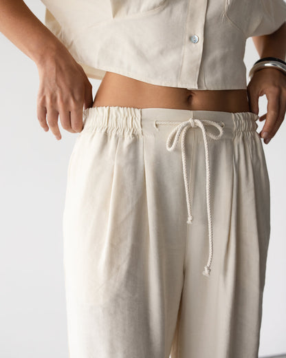 Serena Drawstring Trousers | Ivory