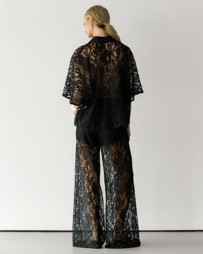 Roxie Lace Shirt | Black