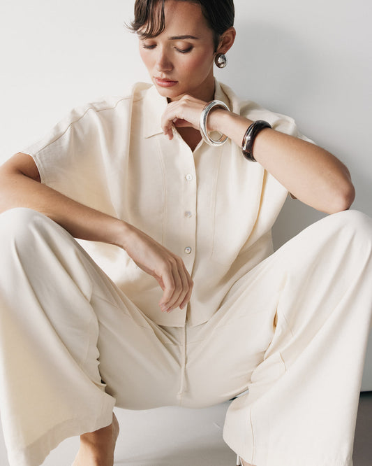Serena Boxy Shirt | Ivory