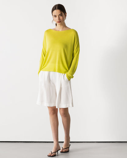 Amelie Lightweight Linen Top | Lime