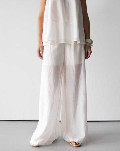 Clotilde Lightweight Elastic Waist Pants | Ivory