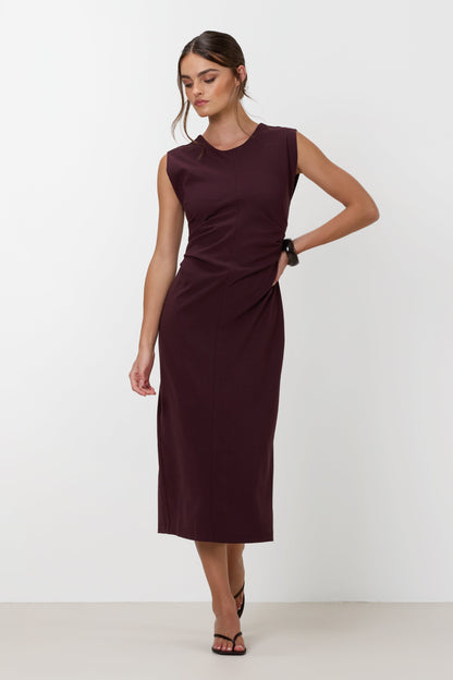 Neve Ruched Dress | Burgundy