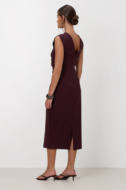 Neve Ruched Dress | Burgundy