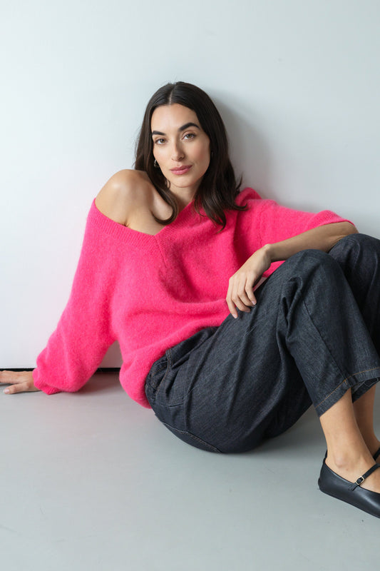 Kelly Sweater | Hot Pink | Alpaca-Wool Blend