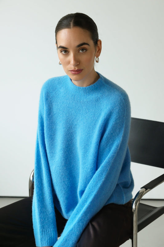 Sienna Sweater | Azure Blue | Alpaca-Wool Blend
