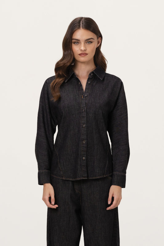 Aspen Button Up Shirt | Dark Denim
