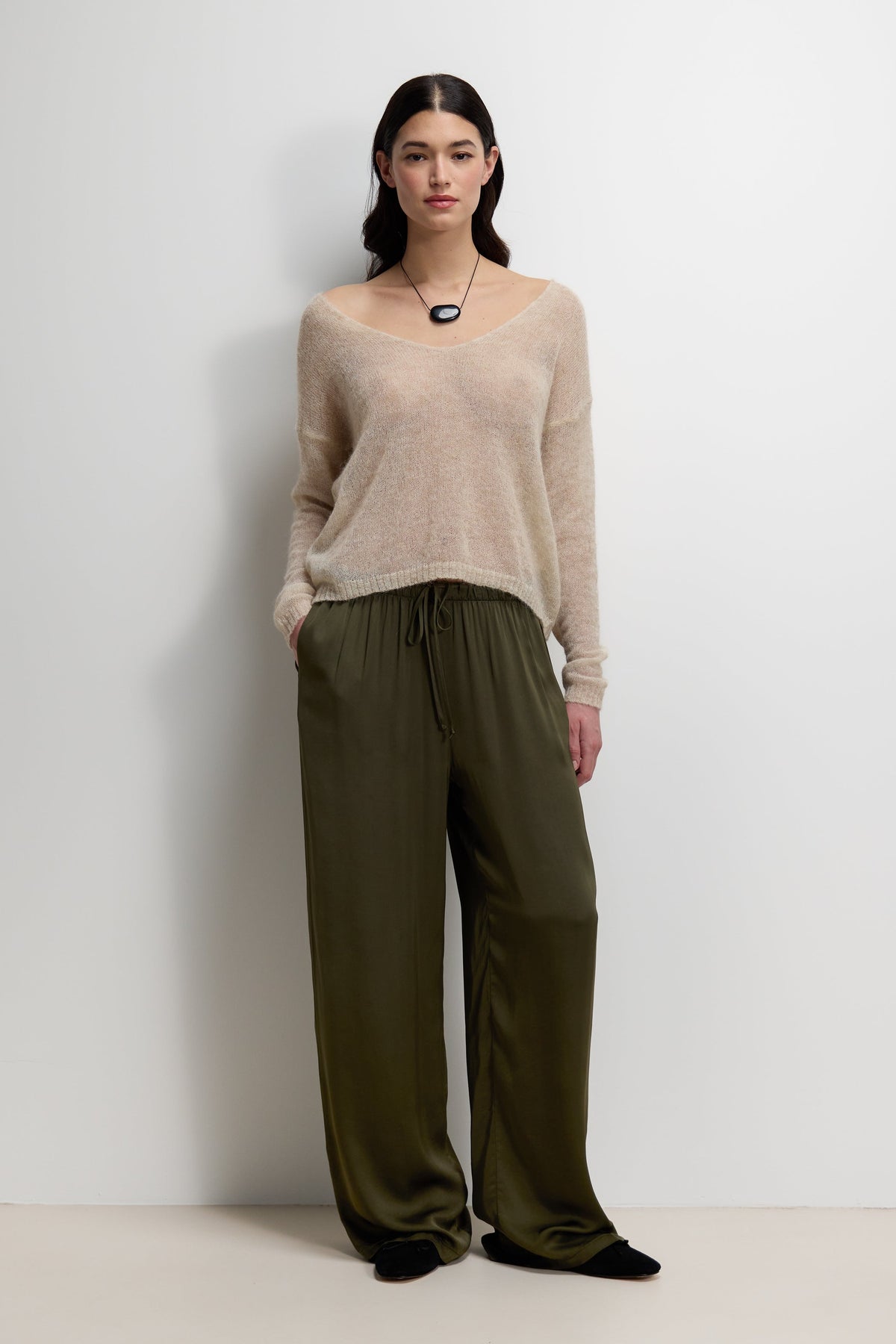 Rue Sheer Sweater | Beige | Alpaca Blend