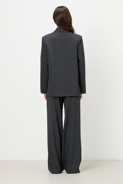 Neve Drawstring Trousers | Dark Grey Melange