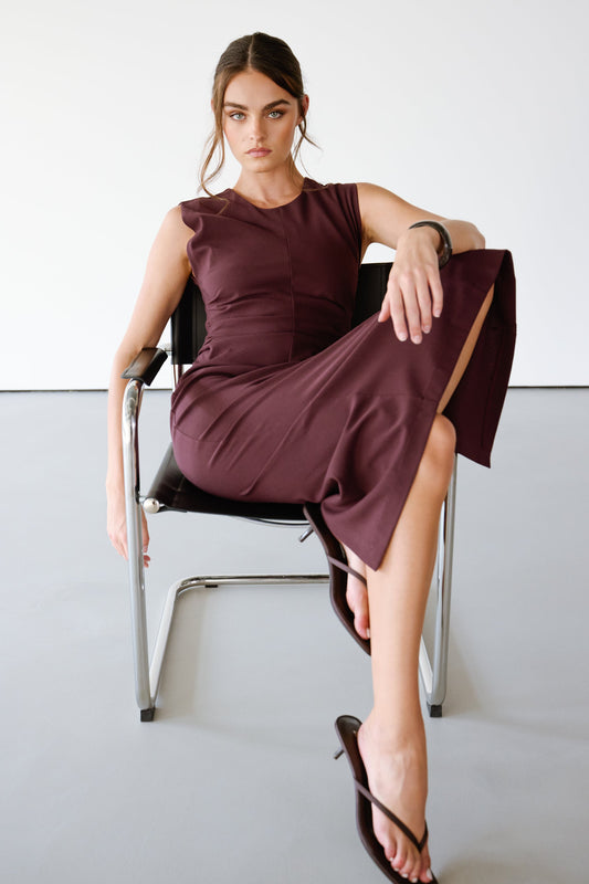 Neve Ruched Dress | Burgundy