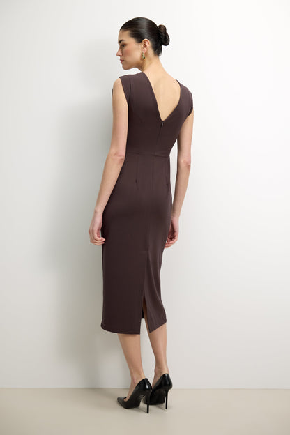 Neve Ruched Dress | Espresso Brown