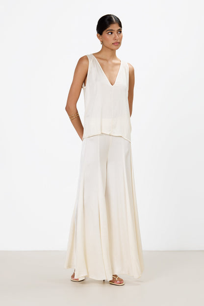 Gigi Satin Trousers | Ivory