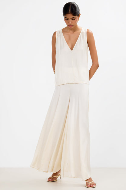 Gigi Satin Trousers | Ivory