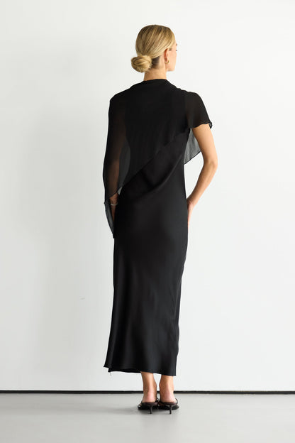 Lumi Asymmetric Poncho | Black
